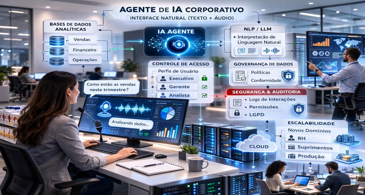 Financeiro: How the client democratized access to analytical databases with a multimodal AI agent (text and voice).